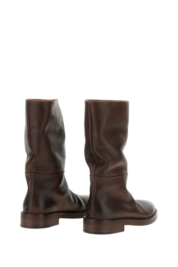 Marsèll Brown Tubetto Basalto Slouchy Leather Calf Boots