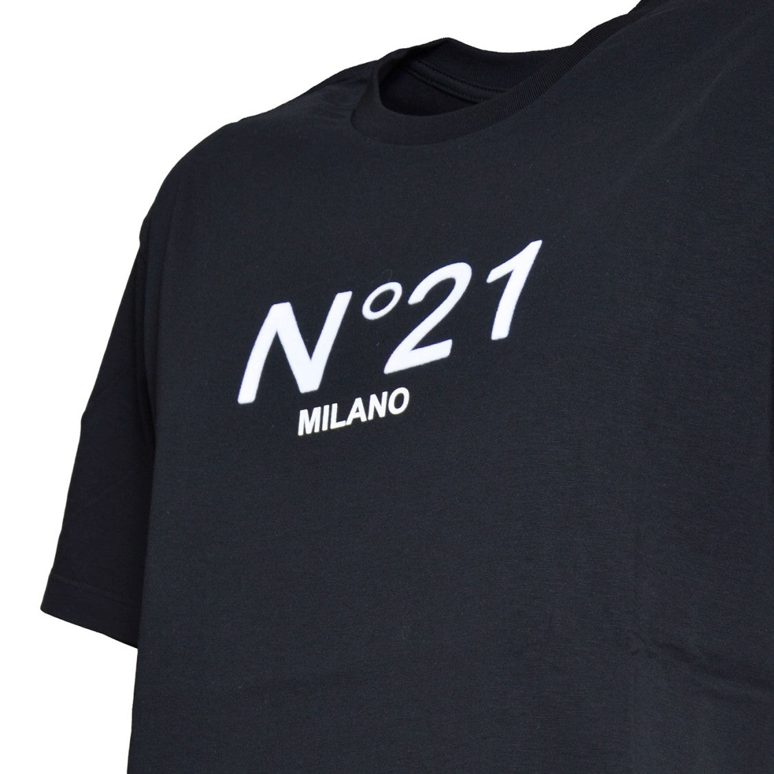 N°21 Cotton Jersey T-Shirt With Contrasting Velvet Logo