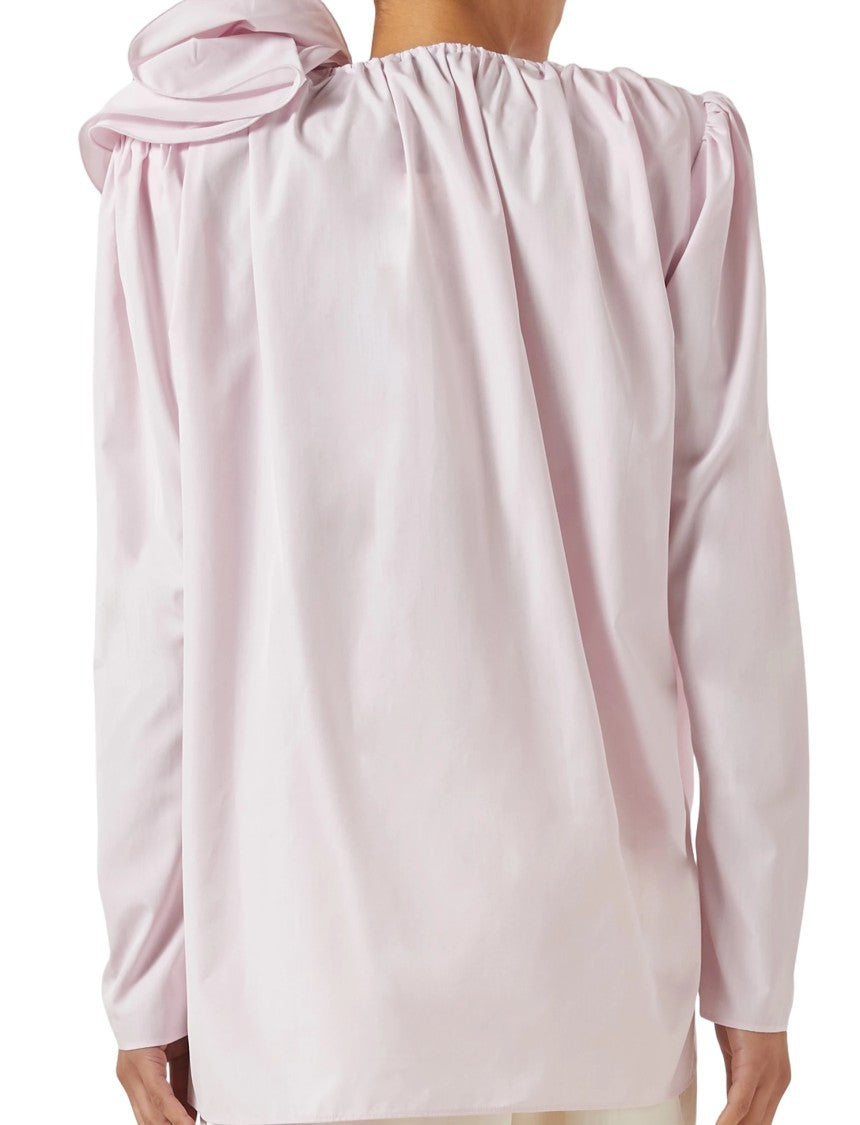 Magda Butrym Flower Applique Blouse With Detachable Shoulder Pads