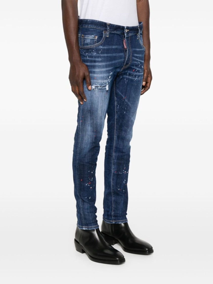 Dsquared2 Indigo Blue Stretch Cotton Jeans