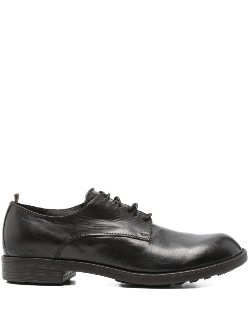Officine Creative Low Brown Lace-Up Shoes With Polished Finish