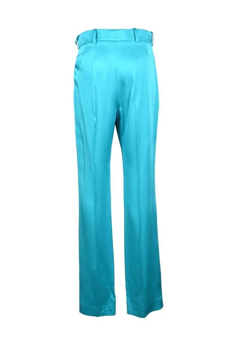 Nina Ricci Turquoise Trousers With Fluid Drape