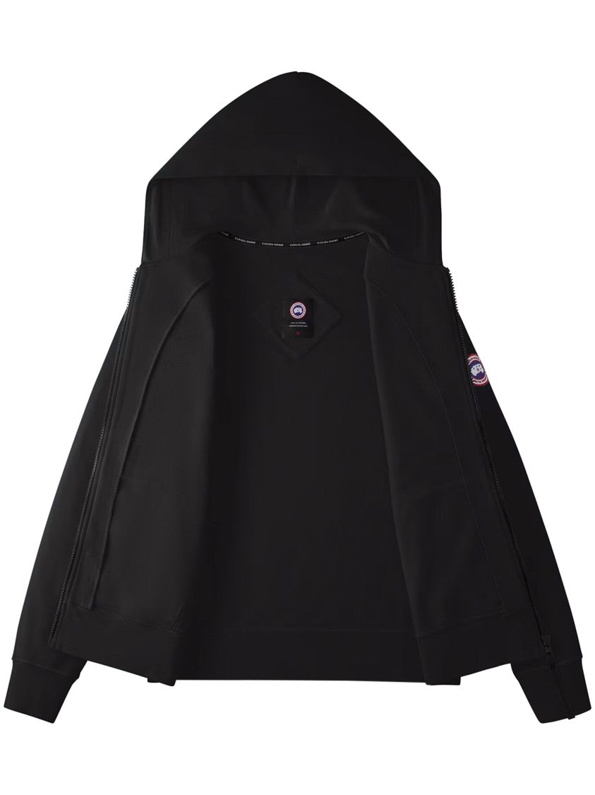 Canada Goose High Collar Black Full-Zip Hoodie With Kangaroo Pocket