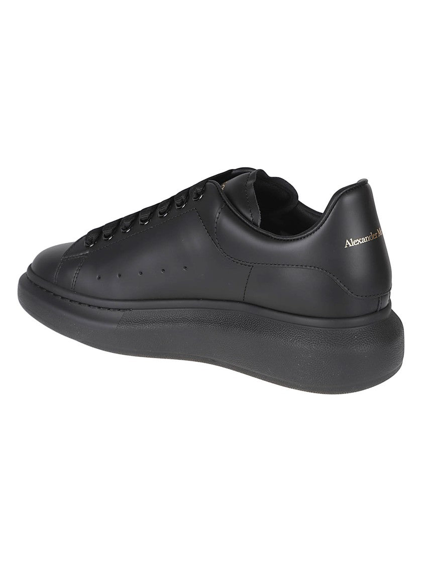 Alexander Mcqueen Black Calf Leather Oversize Sneakers