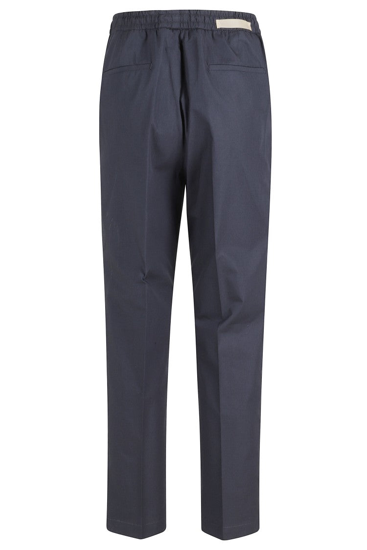 Briglia Blue Wimbledon Elastic Waist Drawstring Cotton Straight-Leg Pants
