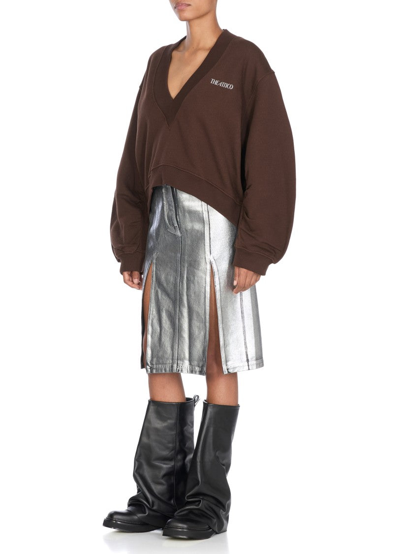 The Attico Brown Cotton Sweatshirt