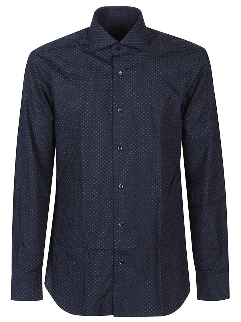 Barba Napoli Long Sleeve Patterned Cotton Shirt