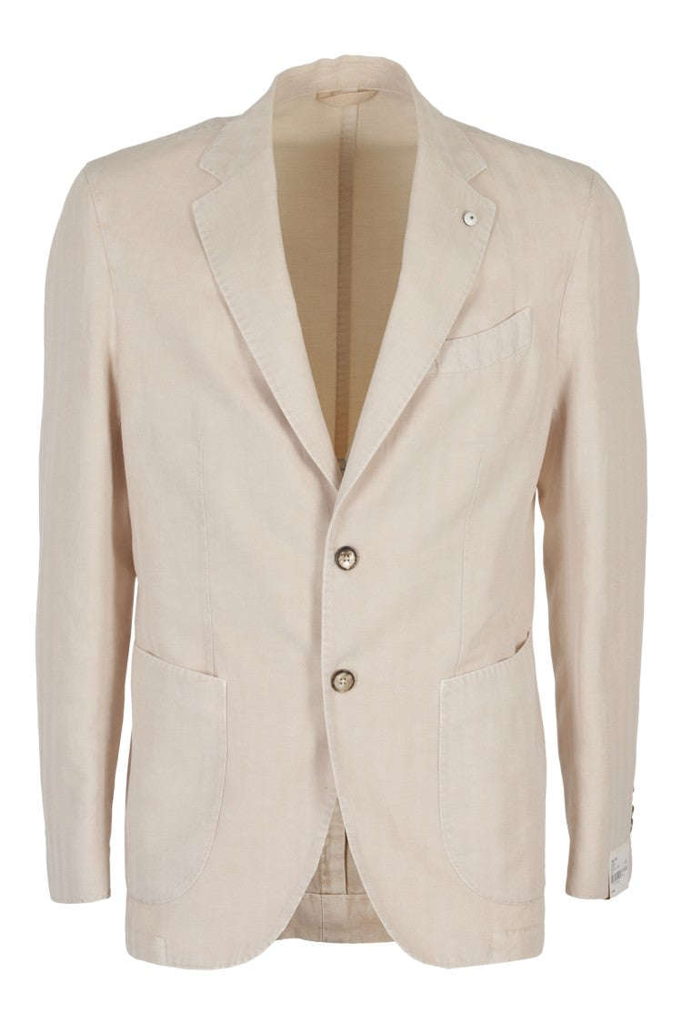 L.B.M. Single-Breasted Cotton And Lyocell Blend Jacket