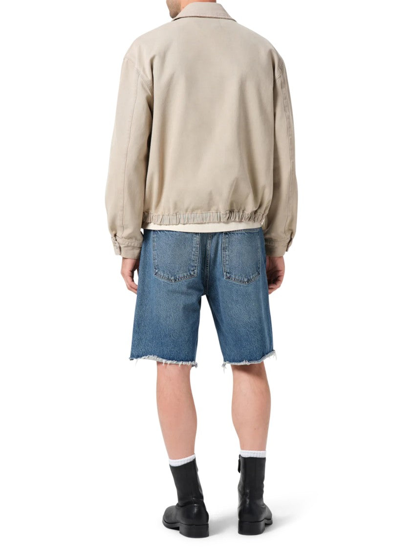 Agolde Denim Shorts With Five-Pocket Design And Frayed Hem