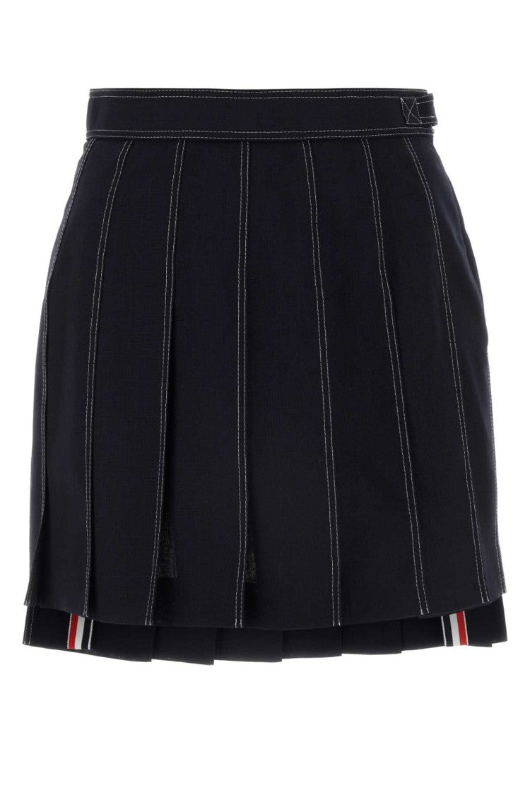 Thom Browne Midnight Blue Wool Skirt