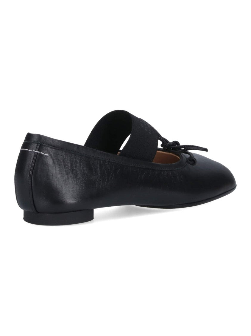 Mm6 By Maison Margiela Black Anatomic Nappa Leather Flats