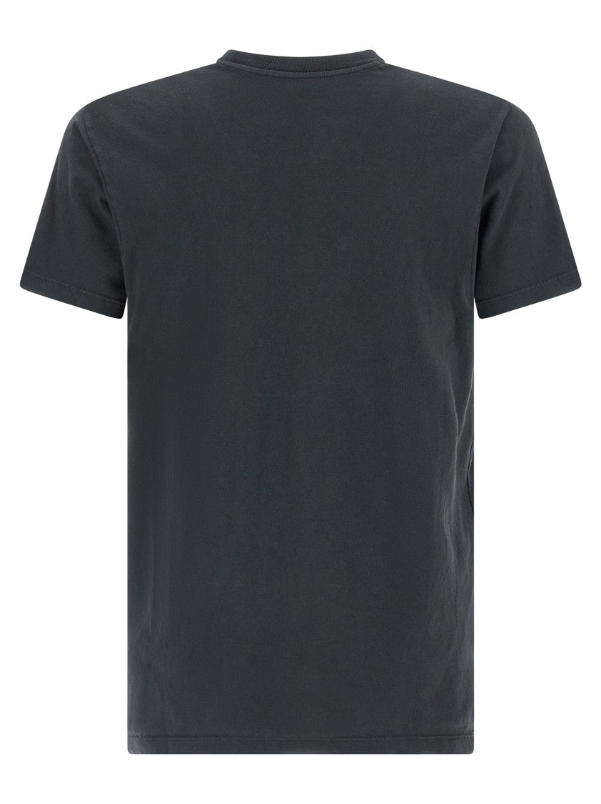 Maison Margiela Faded Black Ring-Spun Cotton Jersey T-Shirt With Distinctive Stitch Detail