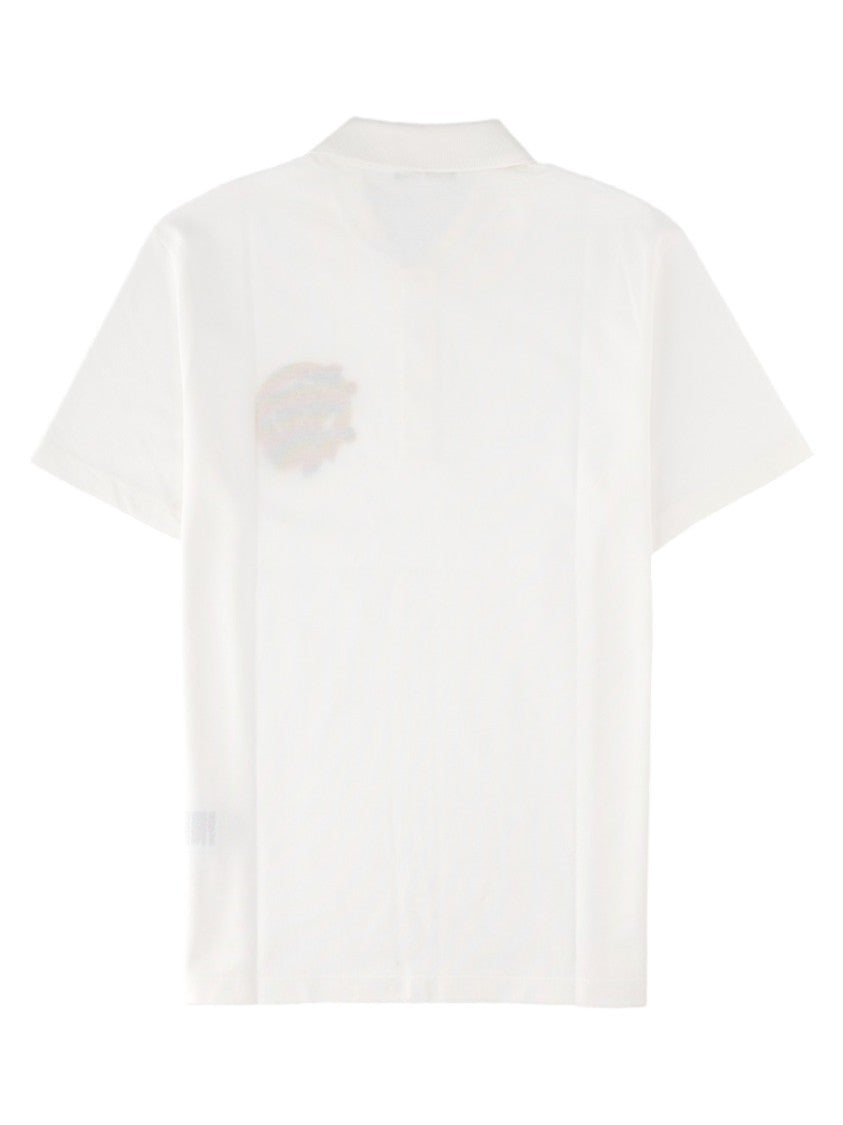 Versace White Ornate Emblem Cotton Polo Shirt