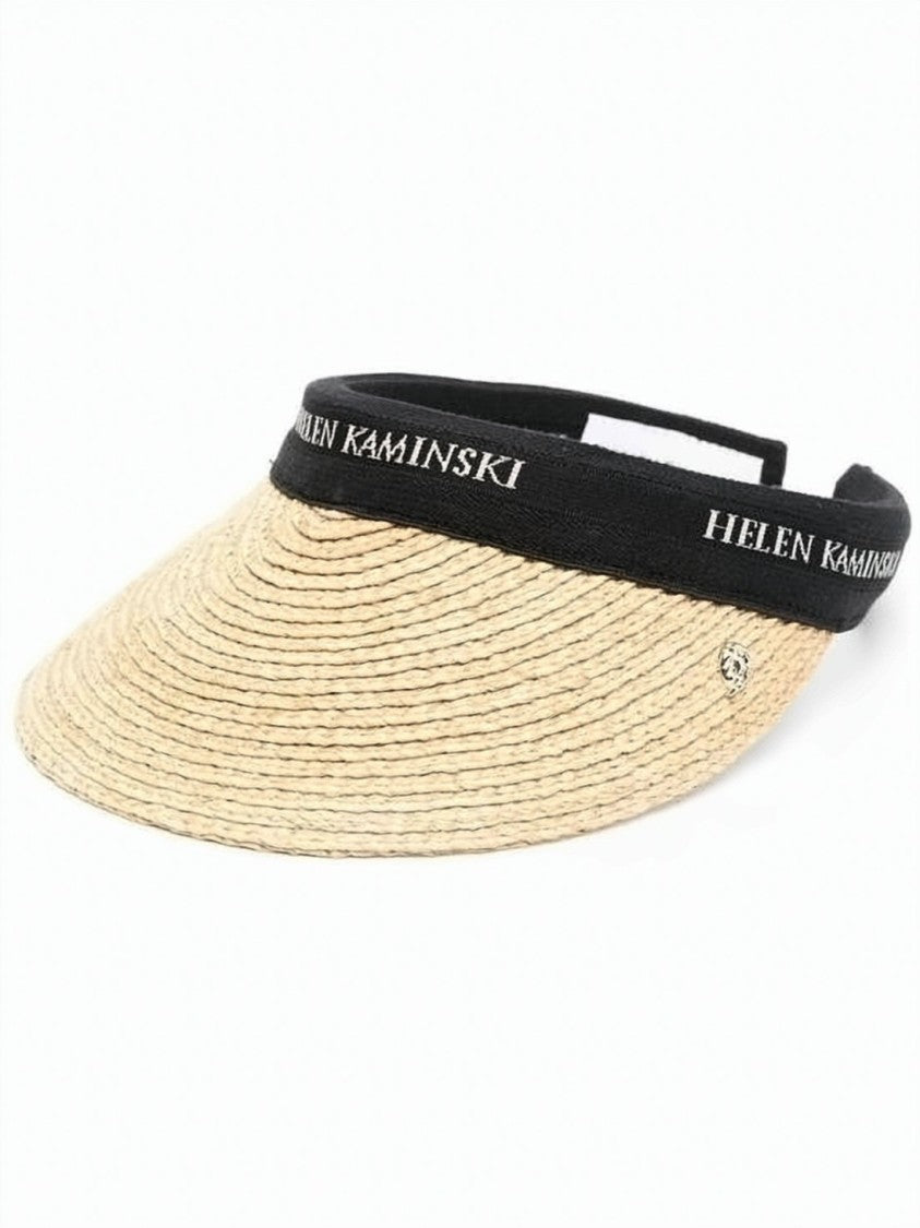 Helen Kaminski Neutral Woven Raffia Blanca 8 Visor