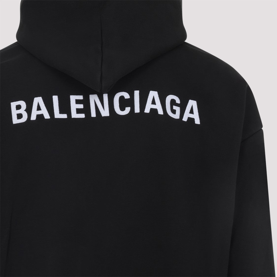Balenciaga Faded Black Cotton Medium Fit Hoodie