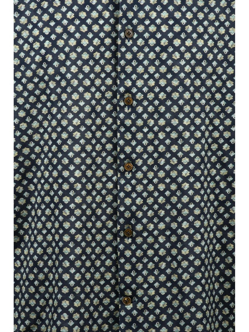 Sonrisa Fior Di Cotone Geometric Patterned Cotton Shirt With Button-Down Front