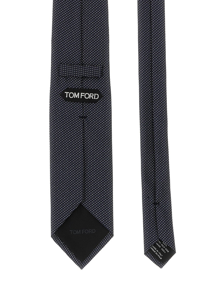 Tom Ford Textured Mulberry Silk Satin Tie With Subtle Dots