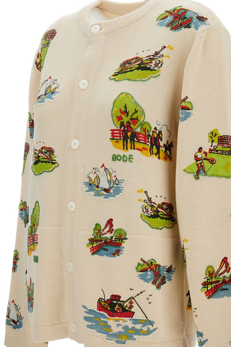 Bode New York Beaded Camp Cardigan