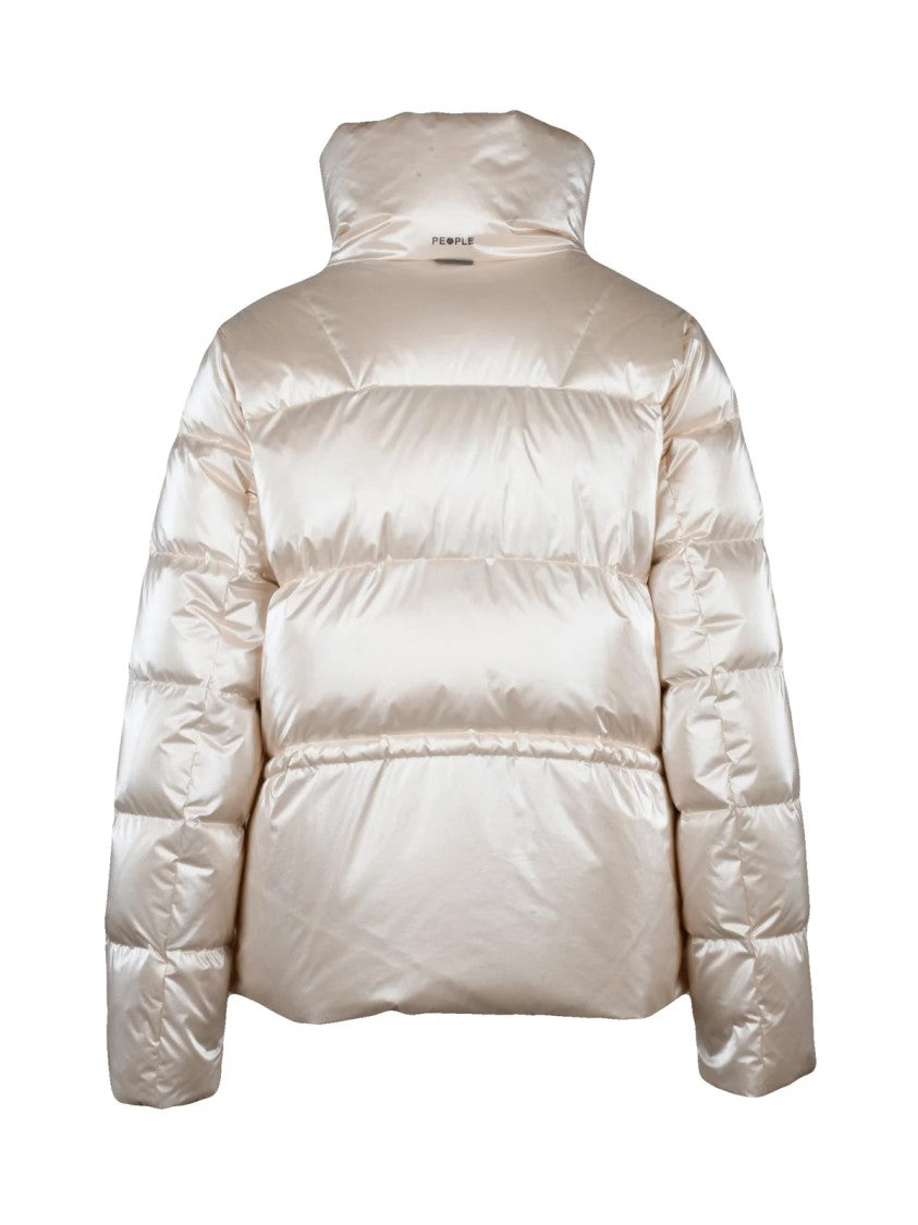 People Of Shibuya Cream Side Gussets Polyamide Down Jacket