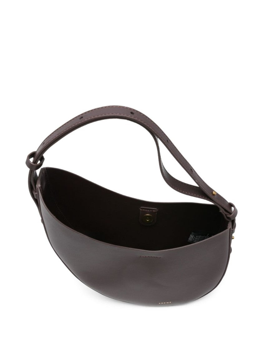 Soeur Crescent-Shaped Bordeaux Leather Shoulder Bag