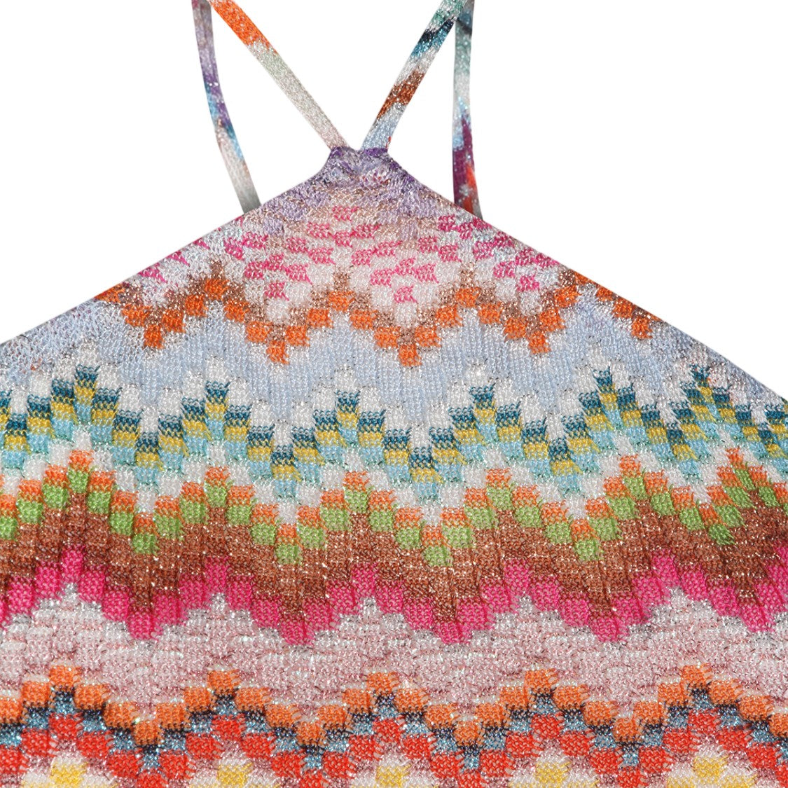 Missoni Zigzag Pattern Halter Neck Top With Ties