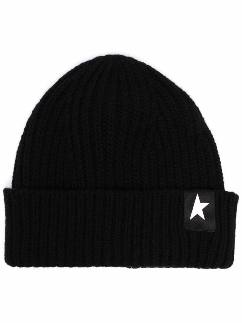 Golden Goose Ribbed Wool Hat With Star Emblem