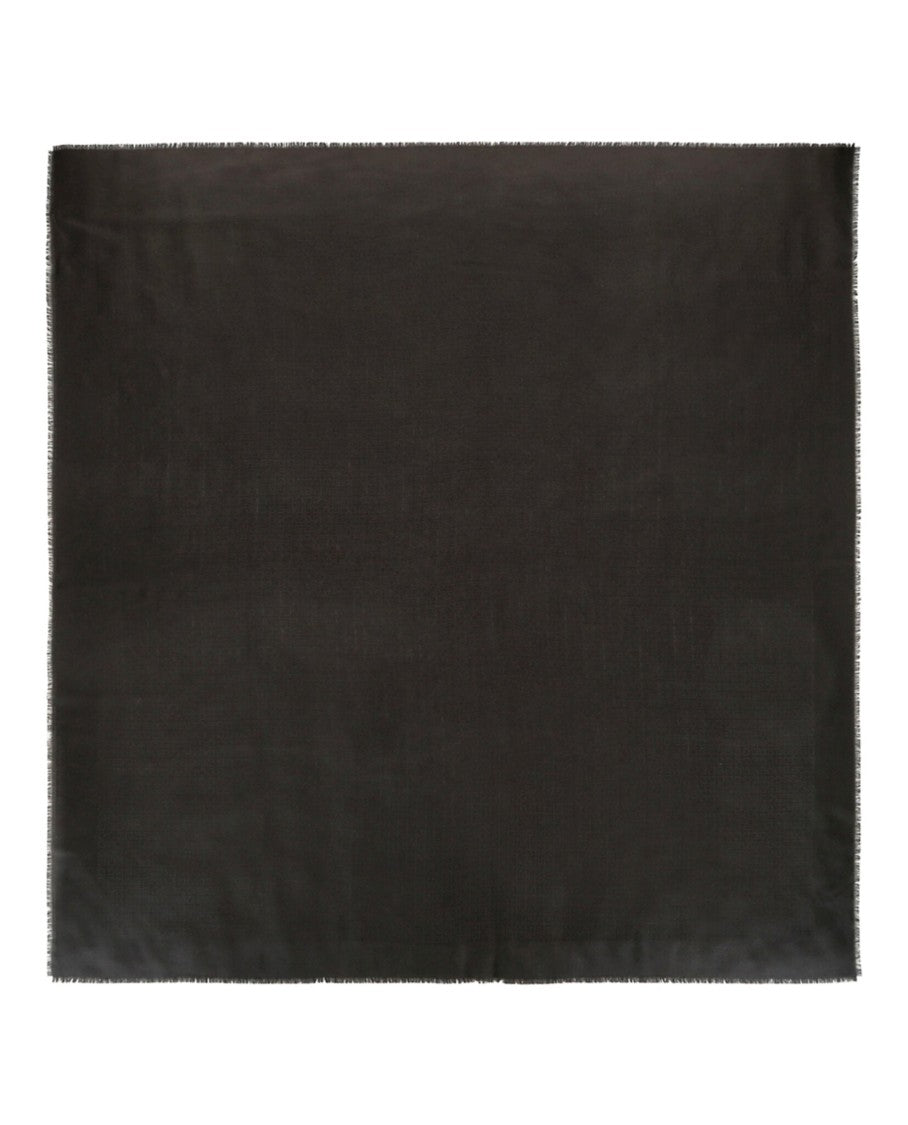 Givenchy Square Jacquard Scarf With Frayed Edges In Black