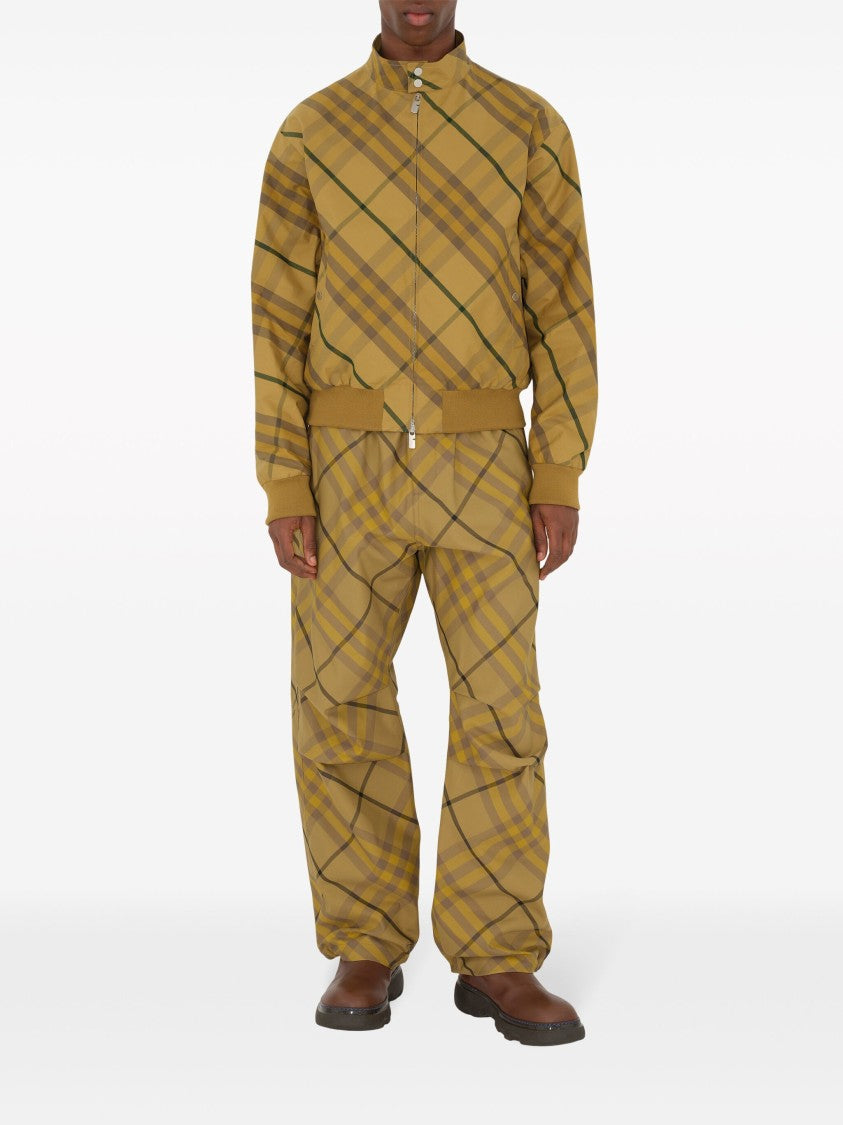 Burberry Check Brown Cotton Bomber Jacket