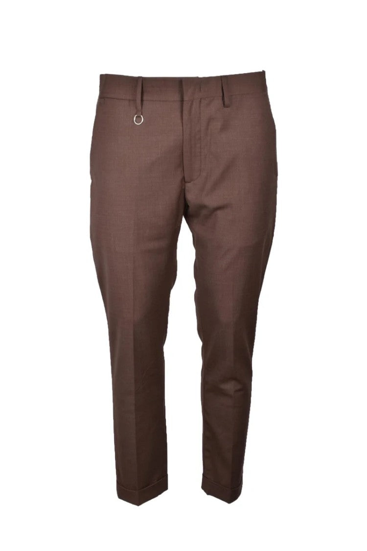 Golden Craft 1957 Tailored Brown Trousers With Mid-Rise Waist