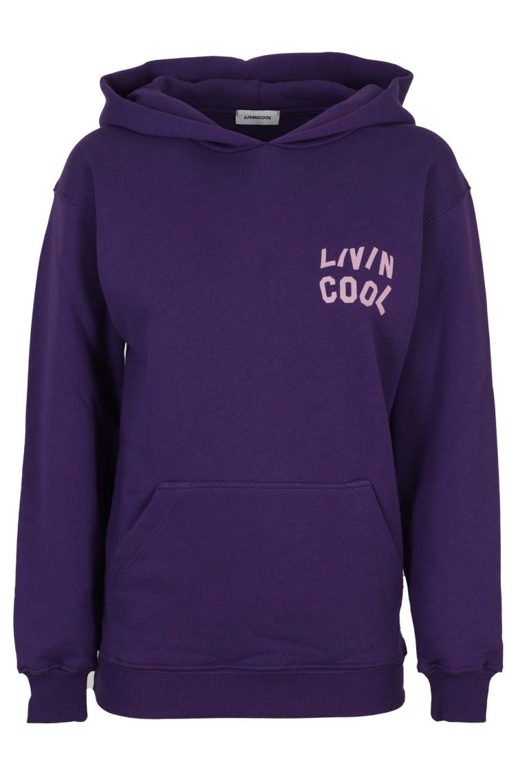 Livin Cool Long-Sleeved Deep Purple Hoodie