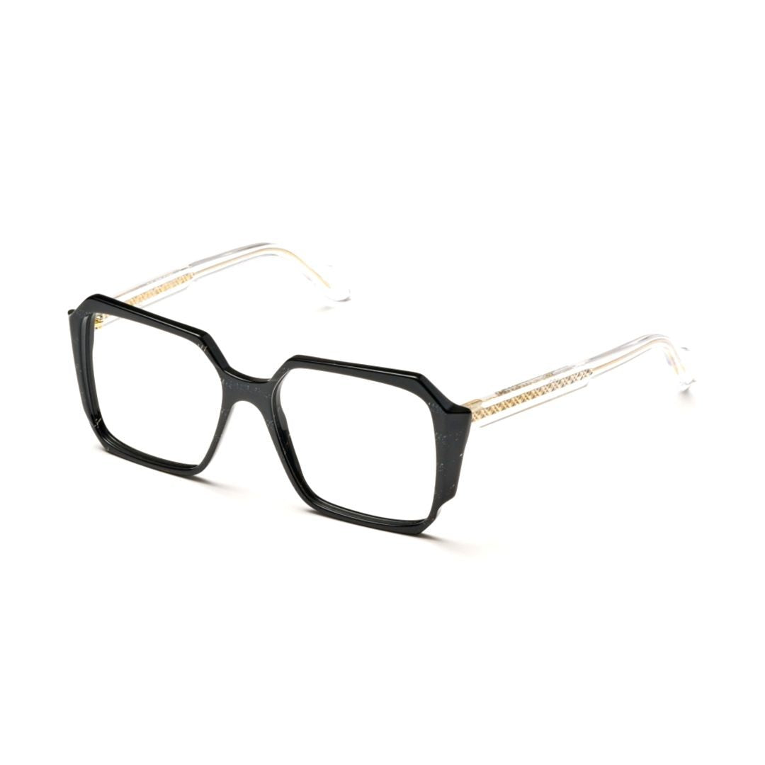 Kador Lizzy Bold Oversized Geometric Frame Eyeglasses With Transparent Temples
