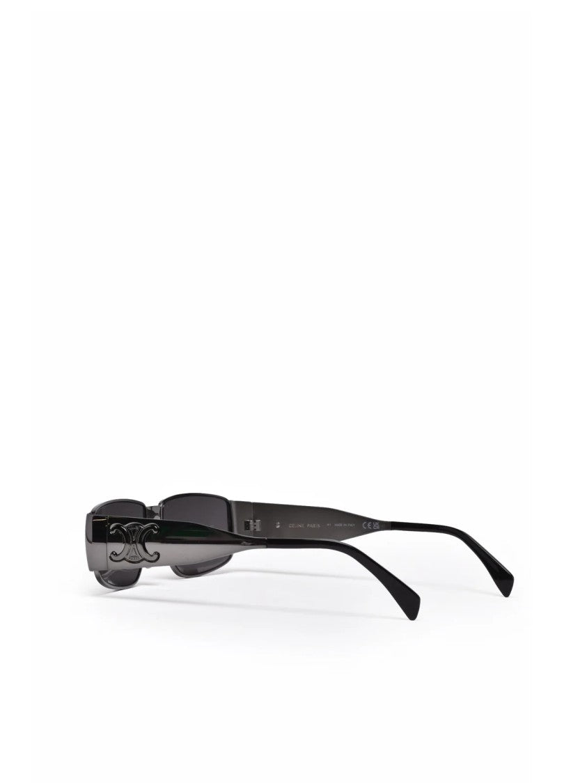 Celine Platinum Narrow Rectangular Metal Sunglasses