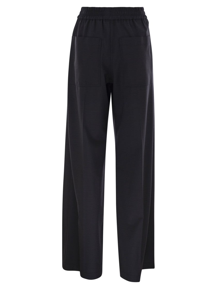 Brunello Cucinelli Tropical Luxury Wool Loose Trousers