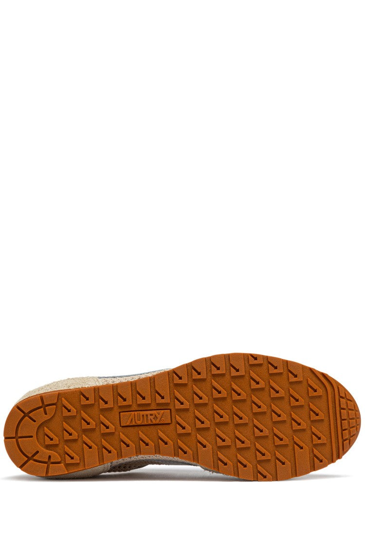 Autry Beige Windspin Perforated Suede Sneakers