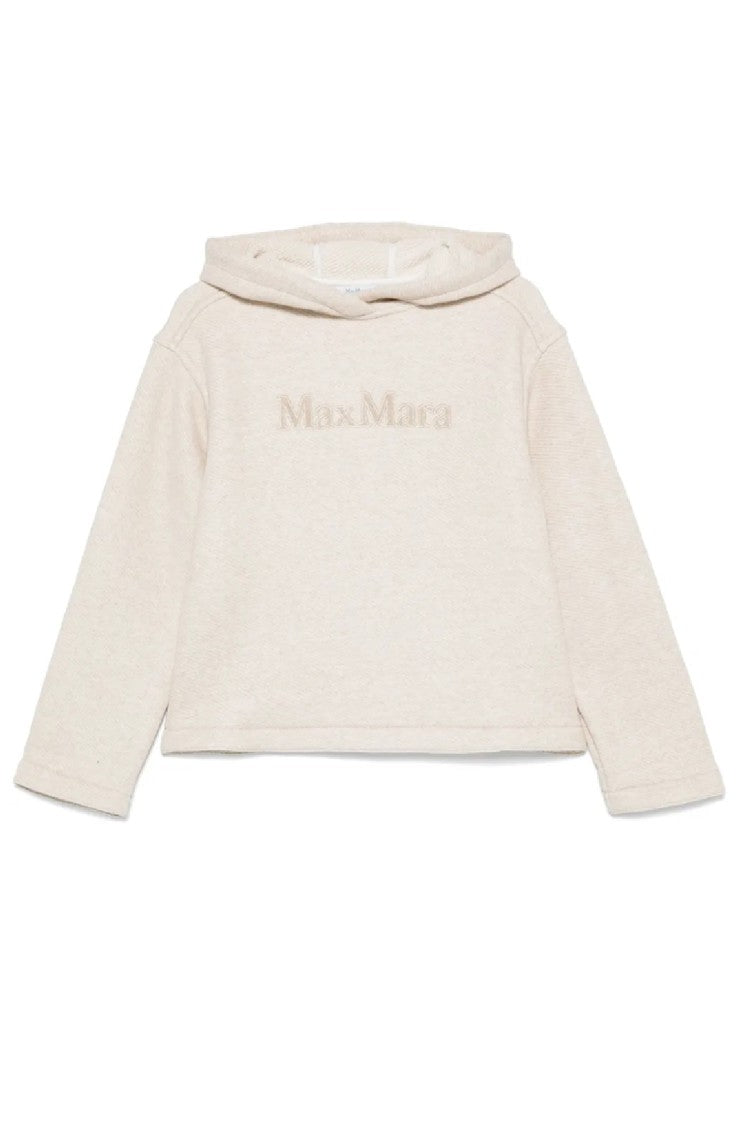 Max Mara Cropped Relaxed-Fit Hoodie With Embroidered Logo
