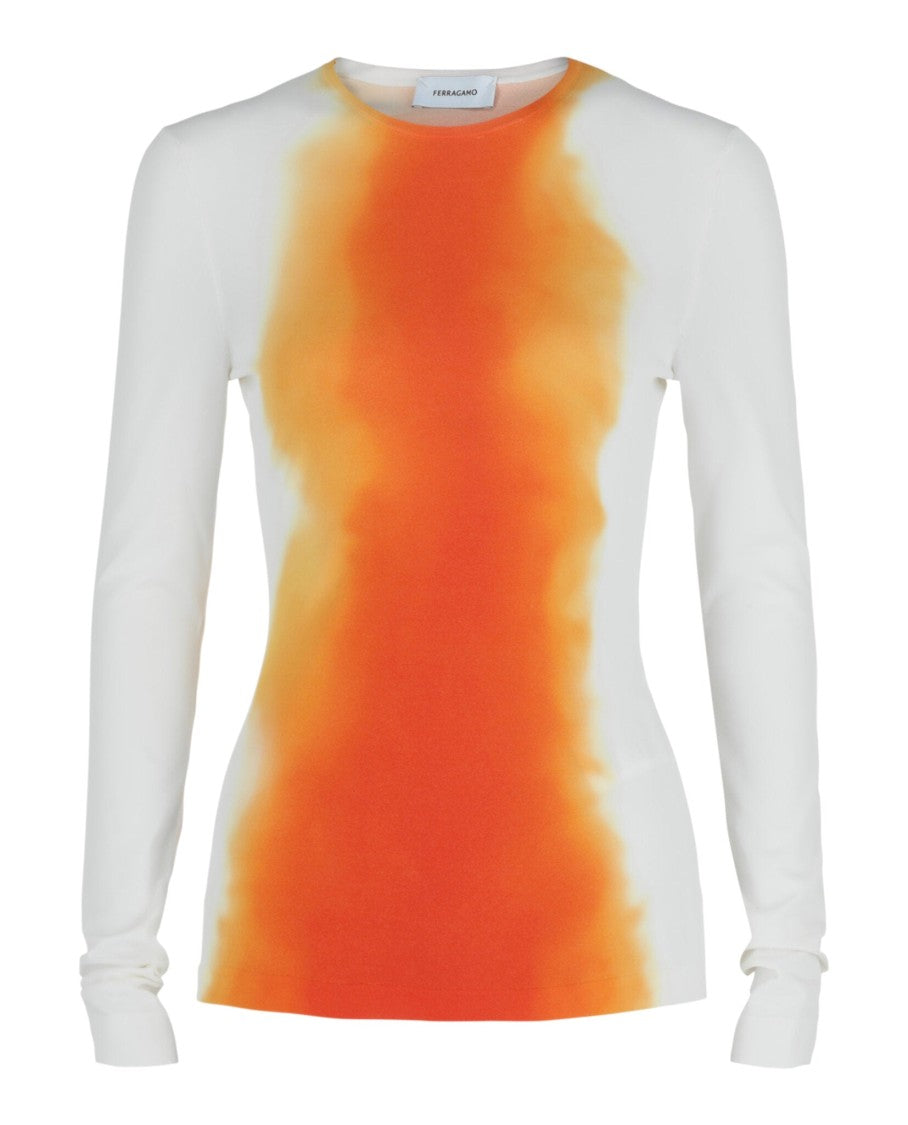 Ferragamo Ombre Knit Long Sleeve Top