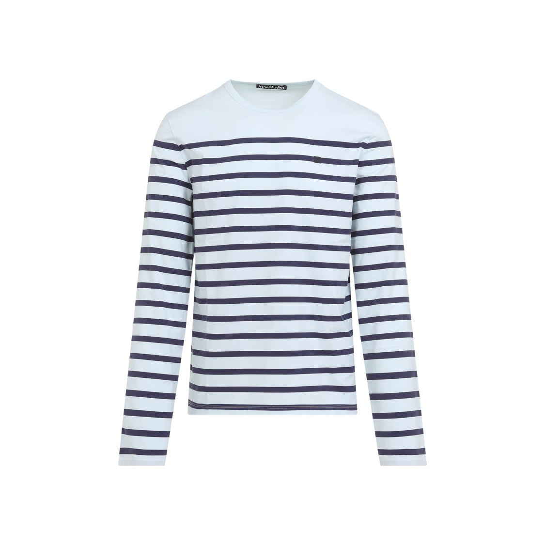 Acne Studios Pale Blue Cotton/Elastane Blend Horizontal Stripe T-Shirt