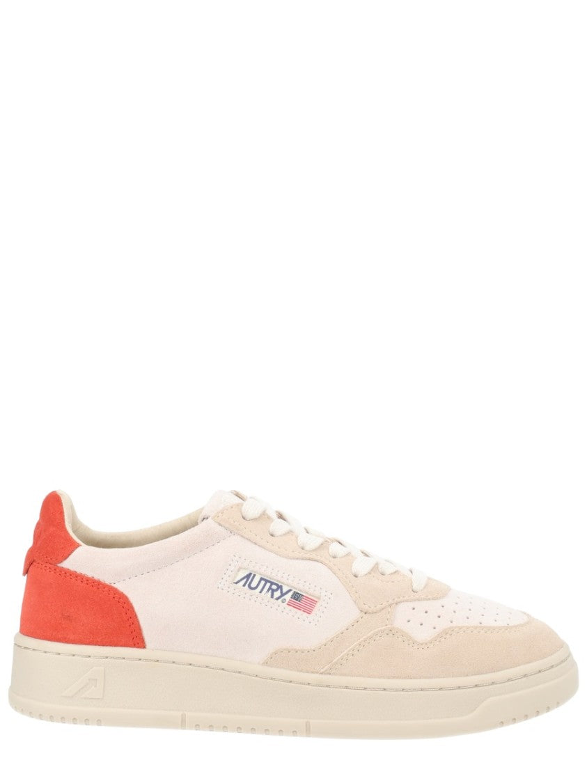 Autry Cream Medalist Low Suede Cow Leather Sneakers