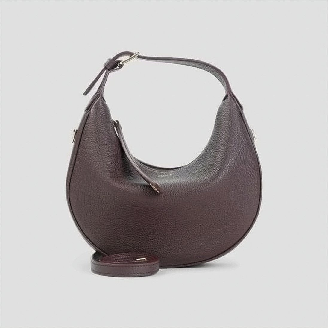 Celine Crescent-Shaped Burgundy Calf Leather Crossbody Bag