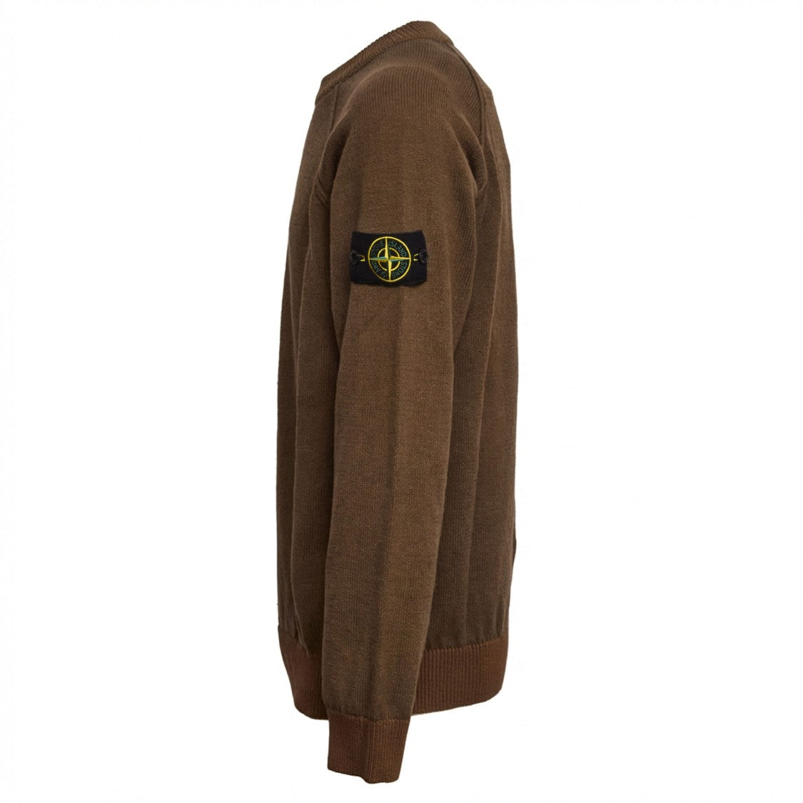 Stone Island Ribbed Cotton Garment Dyed Crewneck Sweater