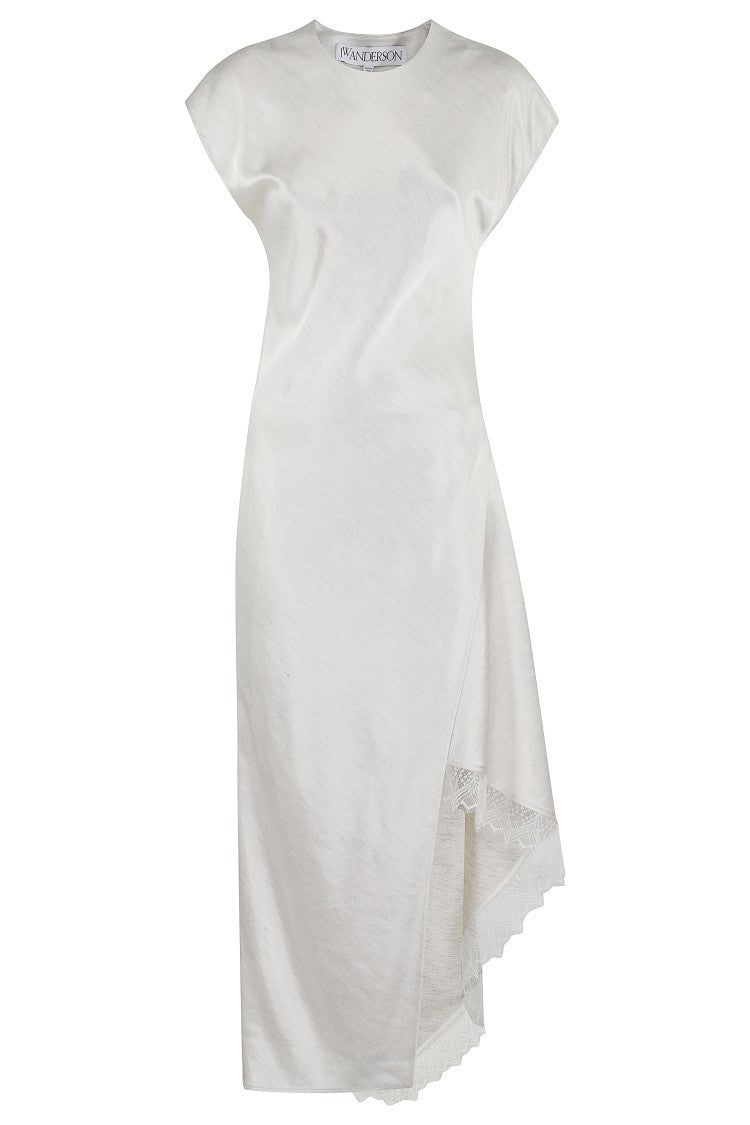 J. W. Anderson Asymmetric Layered Dress With Delicate Lace Trim