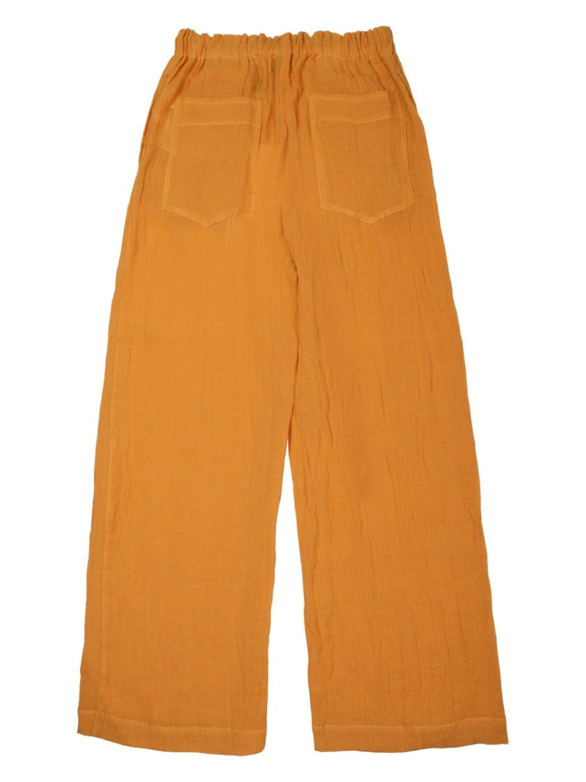 120% Lino Wide-Leg Cotton-Lined Linen Pants
