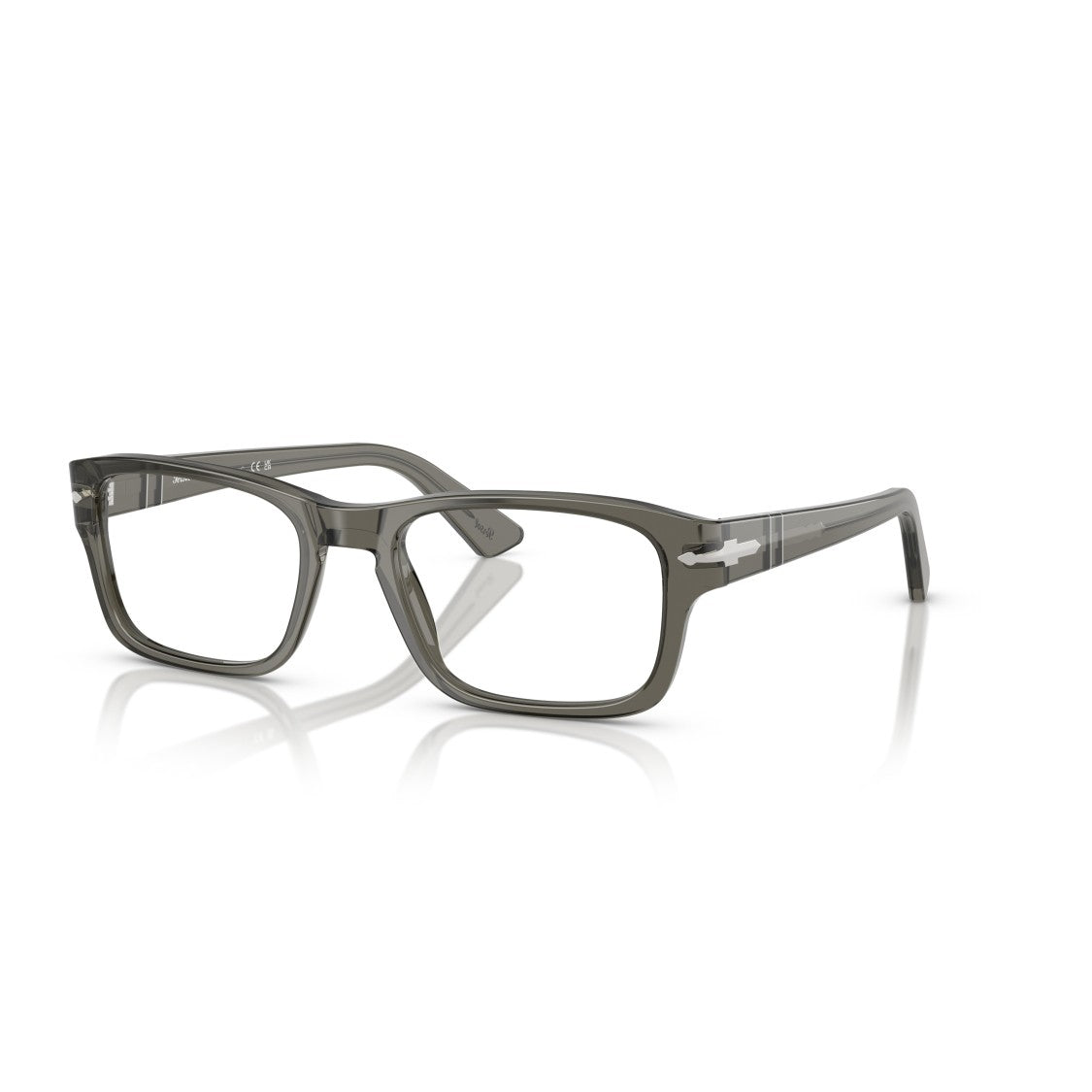 Persol 0Po3364v Translucent Grey Acetate Rectangular Eyeglasses