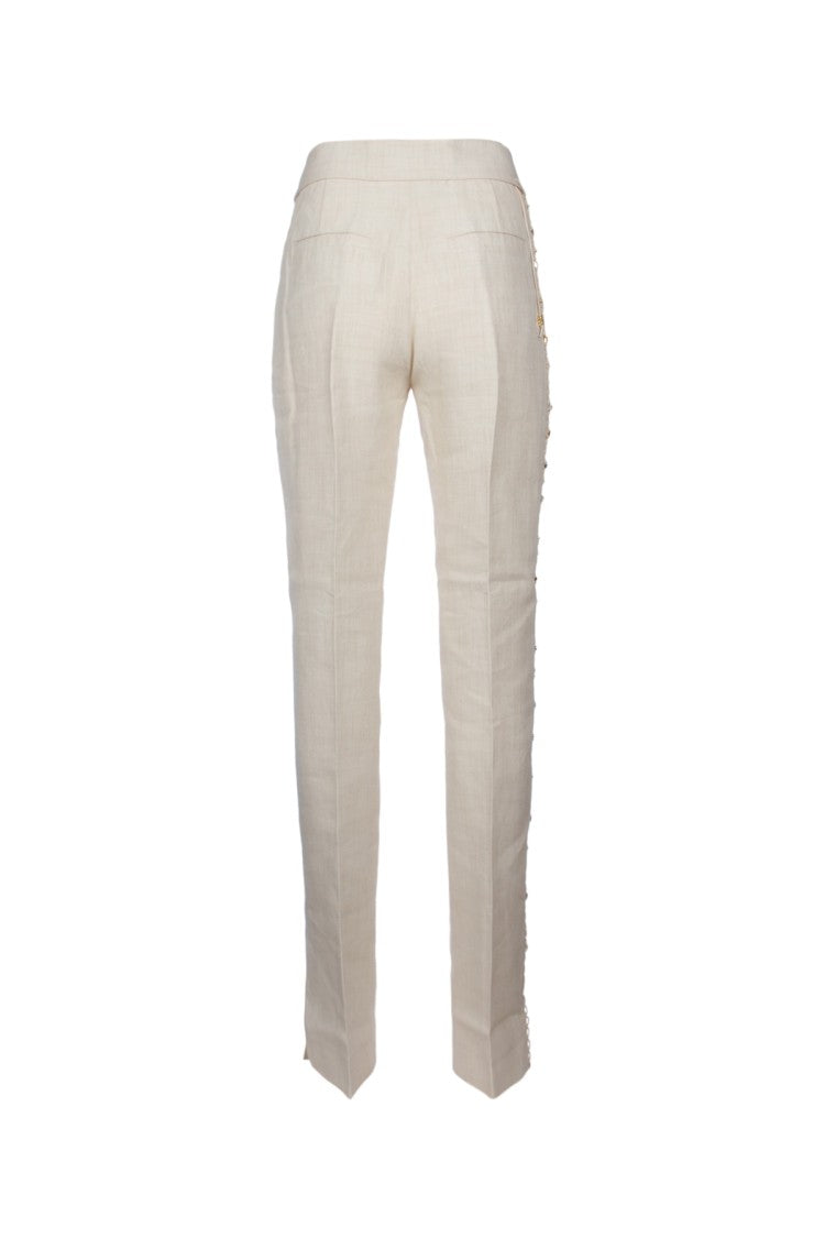 Jacquemus Tailored Straight-Leg Trousers With Decorative Detailing