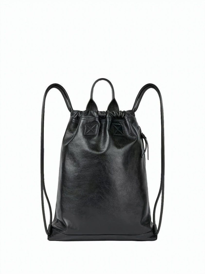 Givenchy Black Smooth Calf Leather Drawstring Backpack