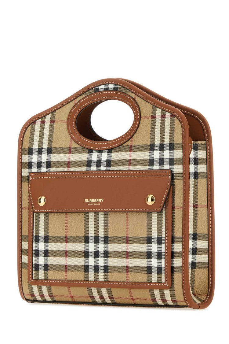 Burberry Printed Canvas And Leather Mini Pocket Handbag