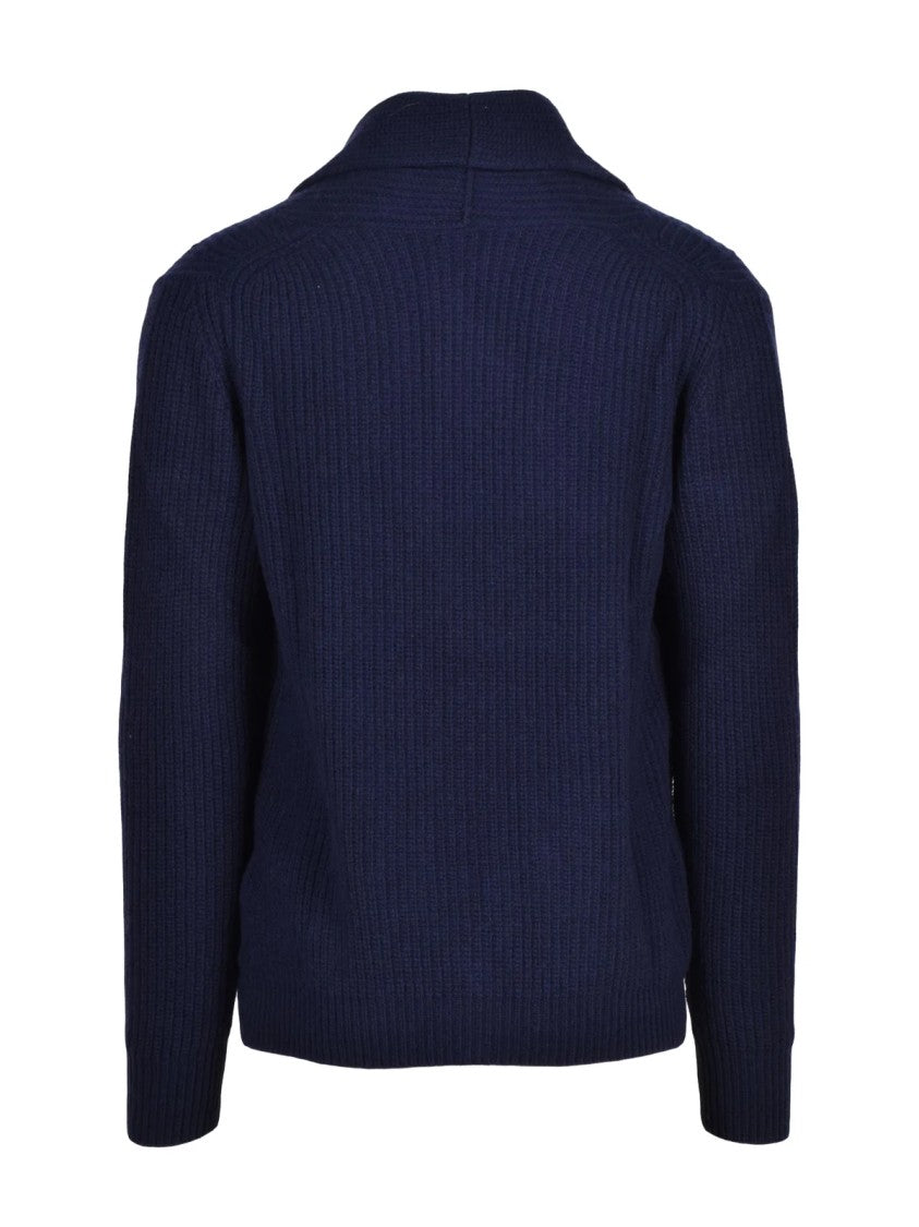 Cashmere Company P. Shawl Collar Ribbed Cashmere Blend Cardigan