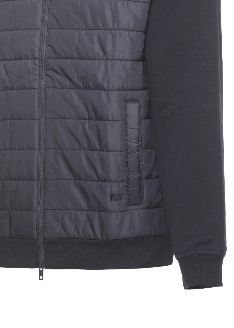 Fay Blue Quilted Padded Bomber Jacket