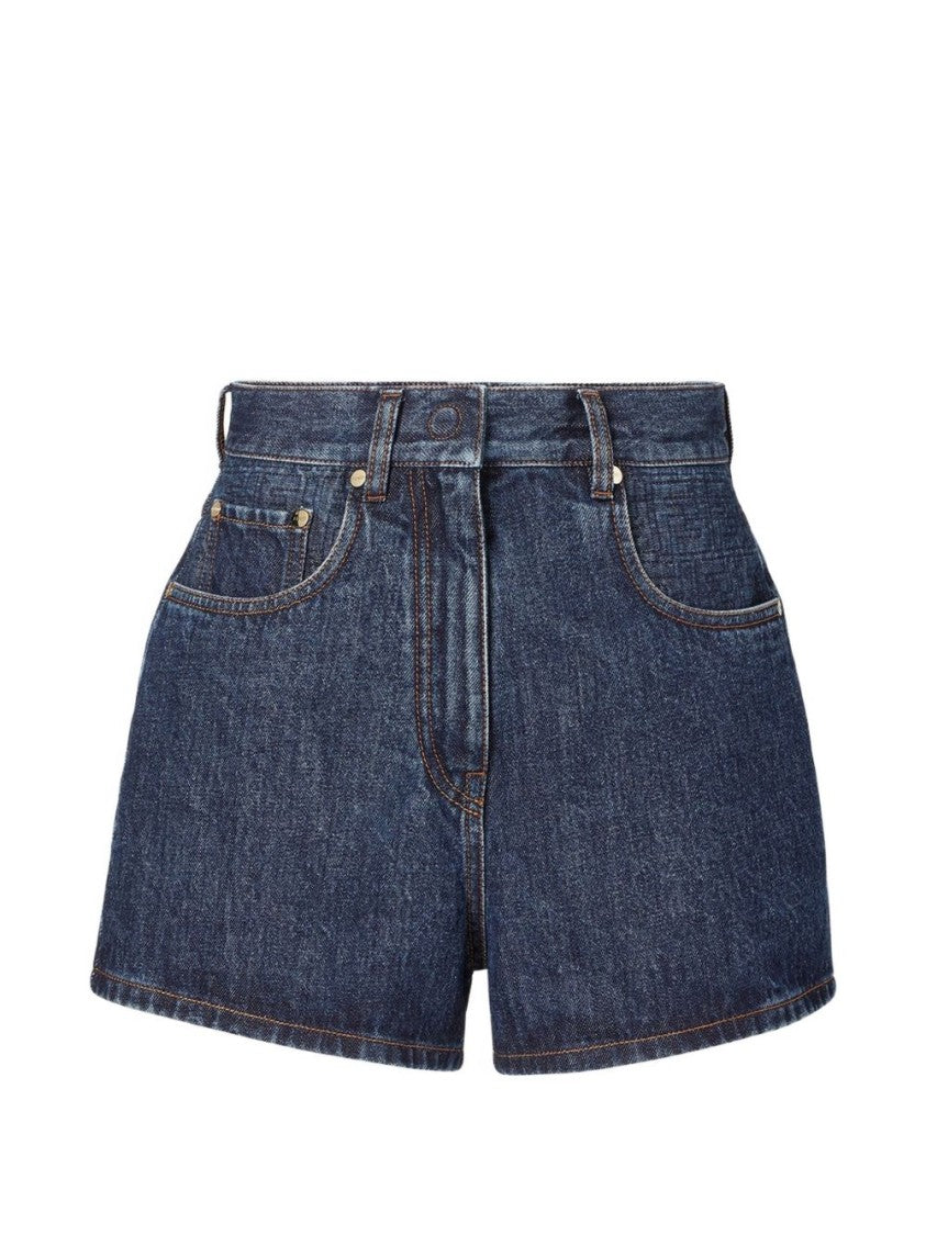 Fendi High-Waisted Denim Shorts