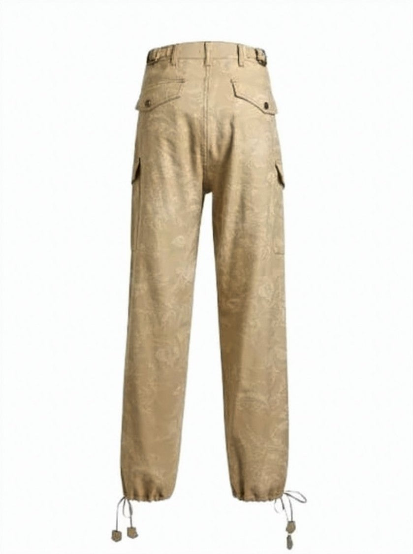 Etro Beige Jeans With Jacquard Floral Pattern